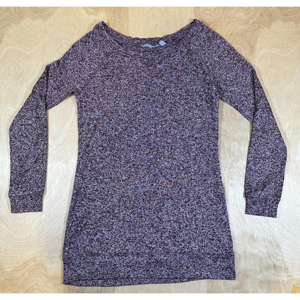 Athleta Marled Wine Luxe Pose Long Sleeve Tunic Top XS